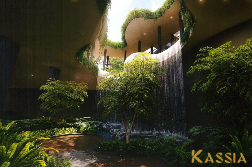 freehold kassia condo artist impression of the waterfall curtains serenity view.