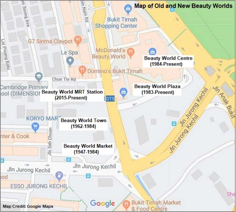 Google Map of the BEauty World 
 MRT vicinity.