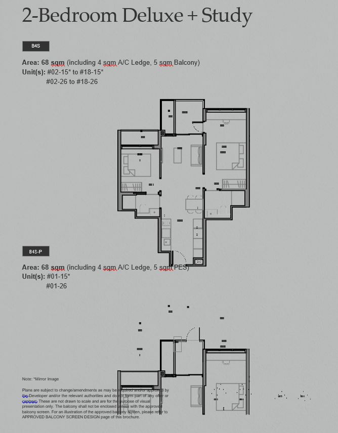 Sora Condo - 2 bedroom deluxe plus study type two 68 sqm floor plan