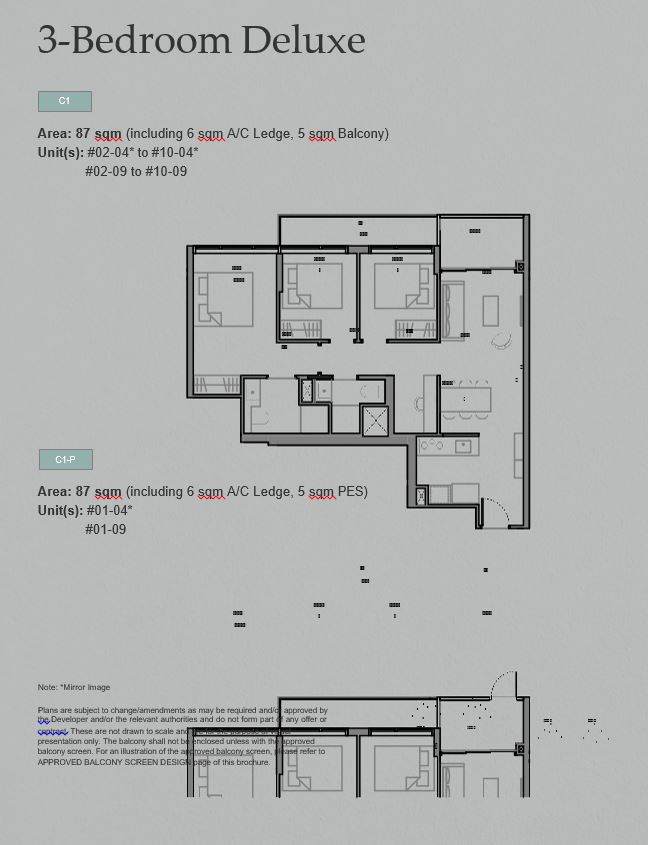 Sora Condo - 3 bedroom deluxe 87 sqm floor plan