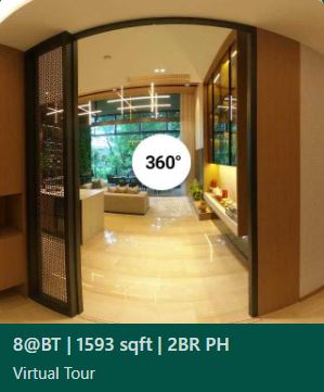 360 degrees Virtual Tour of the 2 bedroom 2 bath 1 powder room 1593sqf Penthouse unit at the show flat. 