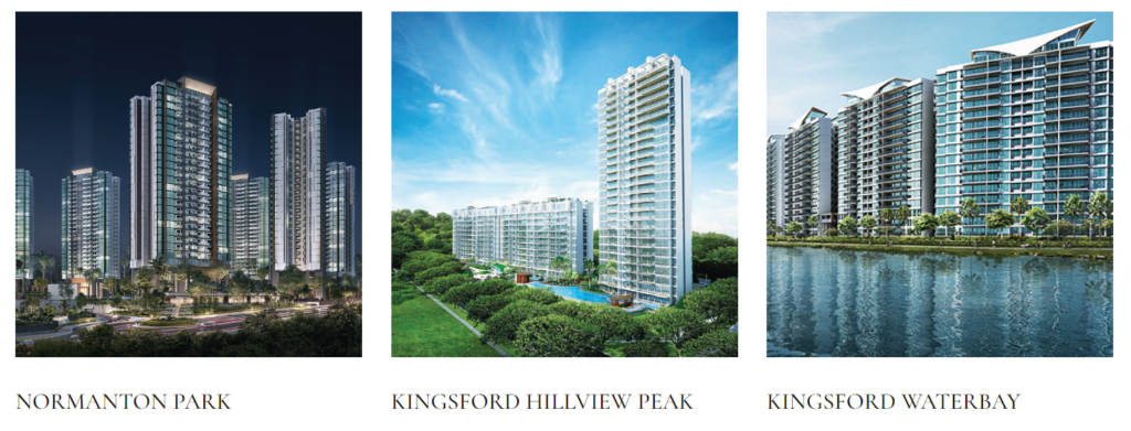 Past condo developments by Kingsford Development Pte Ltd includes Kingsford Hillview Peak, Kingsford Waterbay and the 1800+ units mega development Normanton Park.